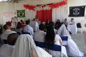 Penitenciária Irmão Guido realiza casamento comunitário para internos da unidade. (Foto: Divulgação)