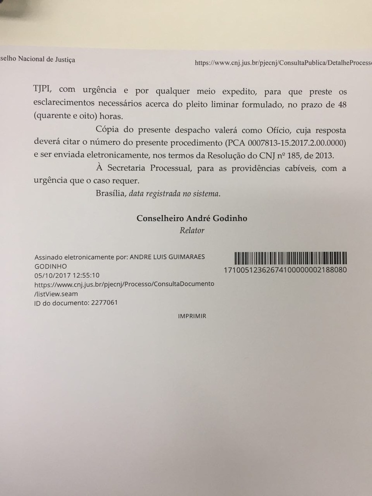 Despacho do Conselheiro André Godinho