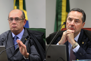 Ministros Gilmar Mendes e o ministro Barroso do STF (Foto: reprodução)