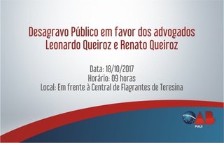 OAB-PI convida a advocacia para Desagravo Público em Teresina