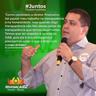 Lucimar Filho durante campanha da OAB/PI