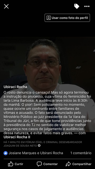 Promotor de justiça Ubiraci Rocha