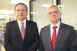 Desembargadores Paes landim e Sebastião Martins, presidente e corregedor eleitoral do TRE/PI (Foto: TELSÍRIO ALENCAR/PAUTAJUDICIAL)