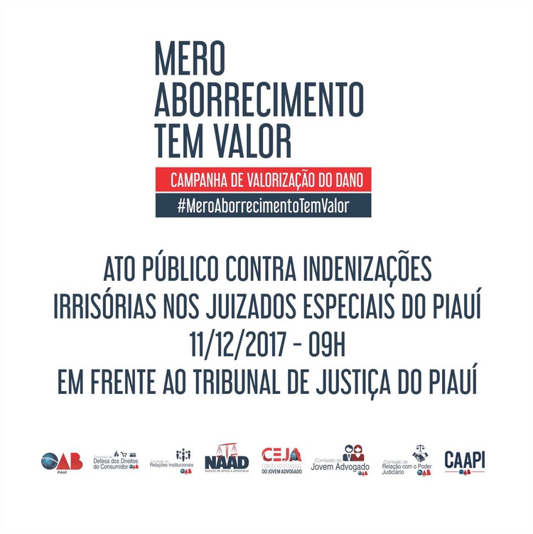 Participe você também dessa causa! Dia 11 de Dezembro de 2017 às 09:00 em frente ao TJ/PI.