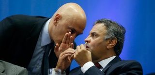 Ministro Alexandre de Moraes e Aécio Neves.