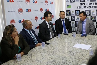Presidente Ordem Chico Lucas, Sec. Fábio Abreu e Membros Comissão de Defesa das Prerrogativas.