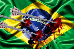 Bandeira brasileira ilustrando a violência (Foto: reprodução)