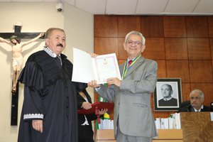 Desembargador Edvaldo Moura e o Des. Landim (Foto: Pauta Judicial/Telsirio Alencar)