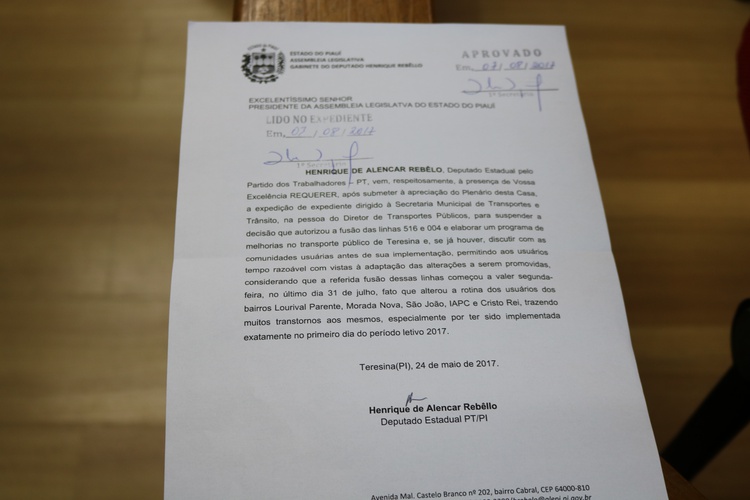 Requerimento de autoria do deputado Henrique Rebelo aprovado pela alepi