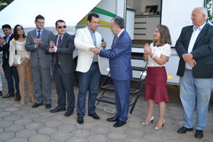 Apresentação do novo Laboratório Móvel de Análise de Materiais. (Foto: TCE-PI)