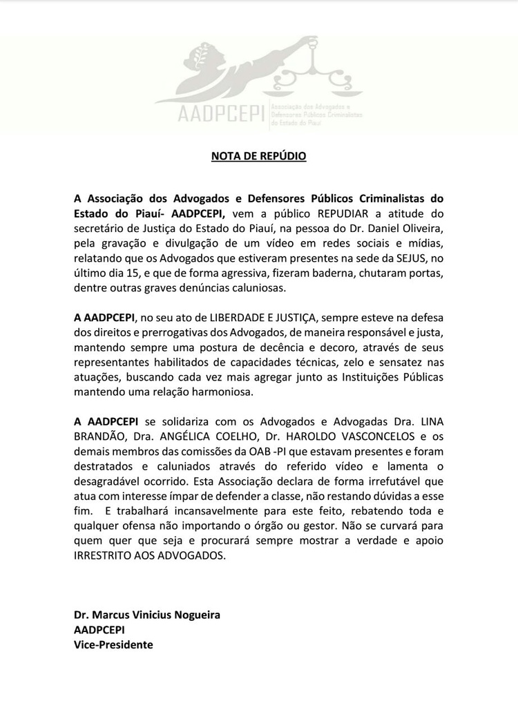 Nota de repúdio