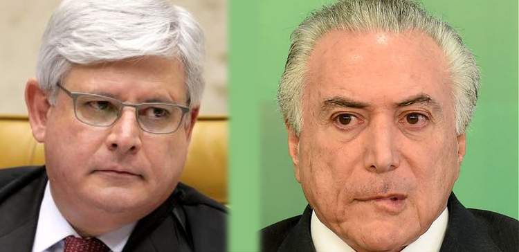 Procurador-Geral da República, Rodrigo Janot. e o presidente Michel Temer.