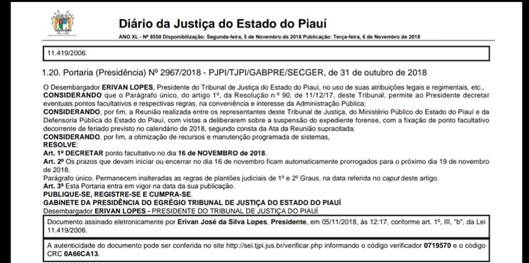 Diário da Justiça do Piauí