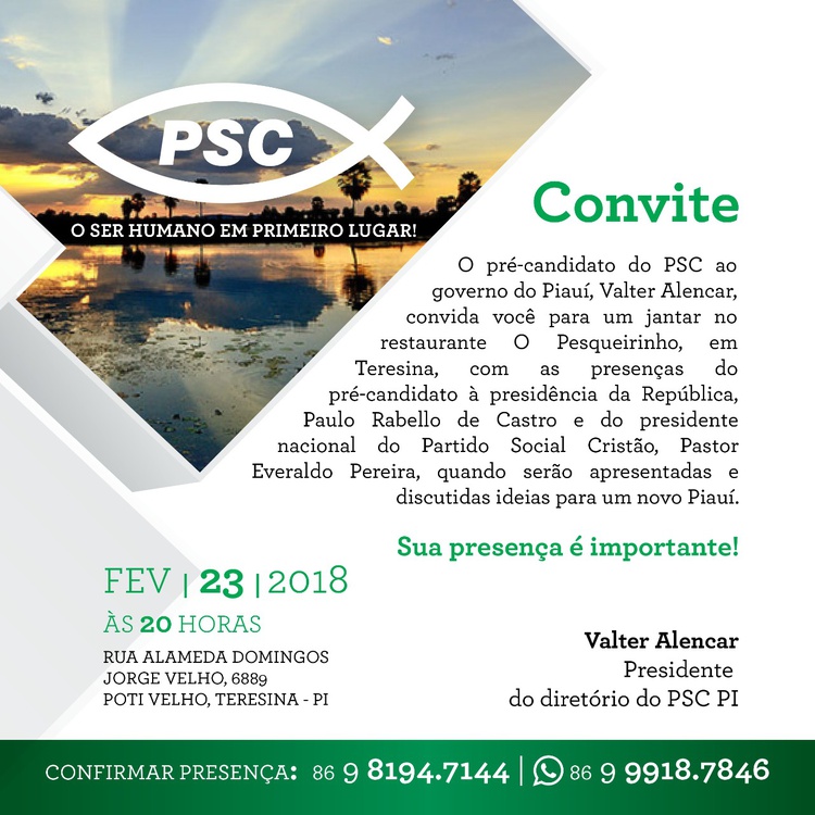 Convite aberto ao povo do Piauí