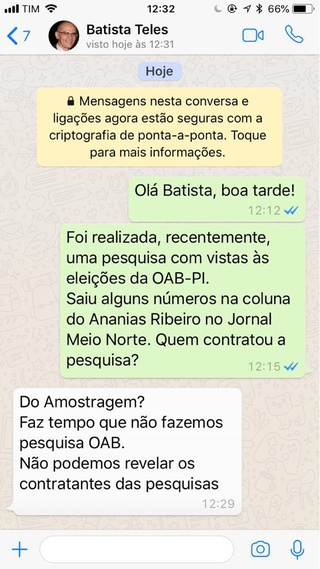 O dono do Amostragem diz em diálogo que não faz pesquisa há muito tempo para a OAB/PI