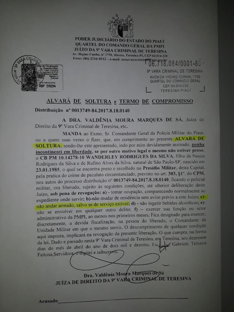 Policial da Padaria estava preso desde dezembro pelo roubo do BNB e saiu agora do sistema prisional e não poderia portar arma.