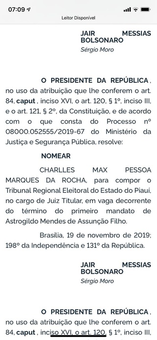 Bolsonaro nomeia Charles Max juiz eleitoral do TER/PI