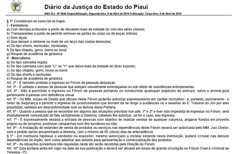 Foto: Reprodução/Diário Oficial da Justiça do Estado