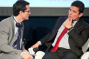 Deltan Dallagnol e Sérgio Moro tiveram os celulares “hacheados” (Foto: Reprodução)