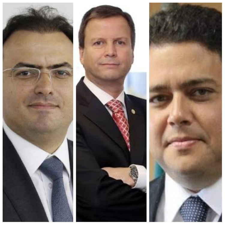 Ex-presidentes do Conselho Federal Marcus Vinicius, Cláudio Lamachia e Felipe Santa Cruz