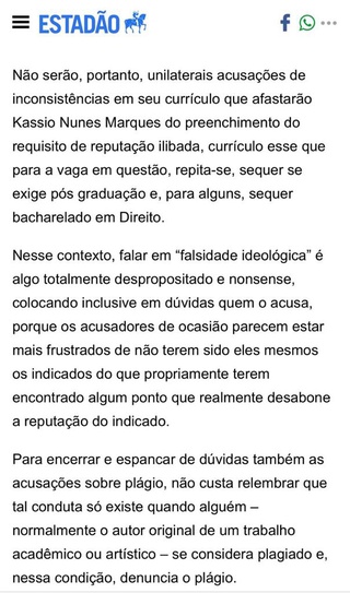 Ex-presidente da MDA Marcelo Knopfelmacher sai na defesa de Kassio