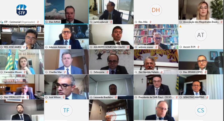 Presidente do STF e do CNJ Dias Toffoli faz visita virtual ao TJ/PI