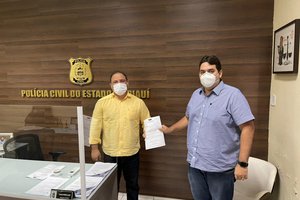 Delegado Geral da Policia Civil do PI Luccy Keiko e o Advogado Marcos Nogueira da Comissão das Prerrogativas da OAB/PI (Foto: Reprodução) Delegado Geral da Policia Civil do PI Luccy Keiko e o Advogado Marcos Nogueira da Comissão das Prerrogativas da OAB/PI (Foto: Reprodução)