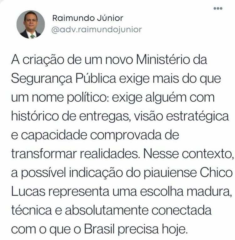 Presidente da OAB-PI defende nome de Chico Lucas para Ministério