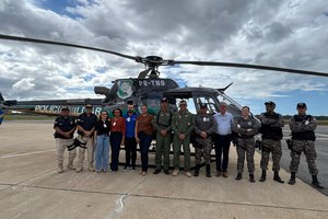 Órgãos captados em Parnaíba são transportados para Teresina em operação aérea da SSP-PI (Foto: Divulgação)