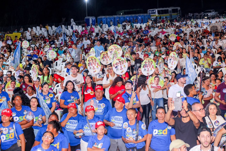 O Time do Povo reúne 10 mil pessoas em Teresina e reforça mobilização política de Rafael, Júlio César e Georgiano Neto.