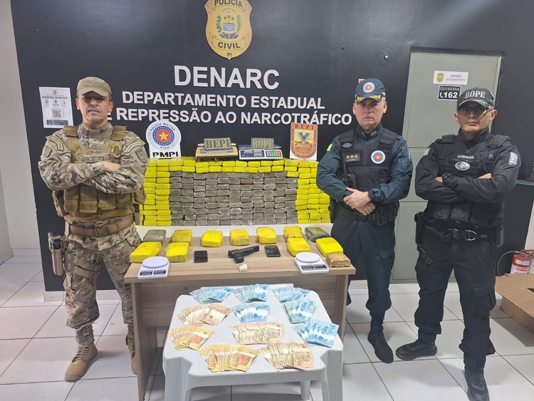 PM-PI e PM-MA apreendem 200 kg de entorpecentes durante operação na zona Norte de Teresina